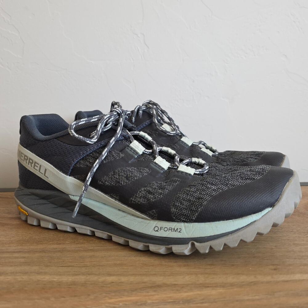 Merrell Antora 2 Womens 6.5 Trail Running Shoes Vibram Gray Blue Hiking